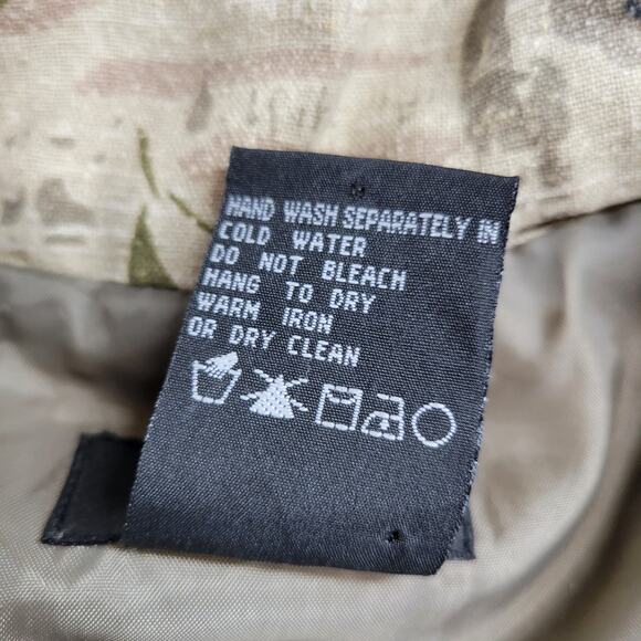 Vtg EVR Silk Bomber Jacket Womens XL Green Floral Tulips Camo Zip Up Streetwear - Picture 4 of 14